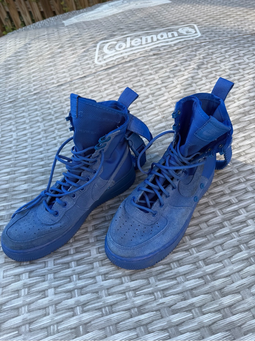 Nike Special Forces Air Forces 1s High Tops in Game Royal